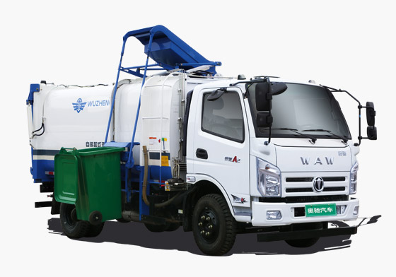 Self-loading garbage truck (With push board)